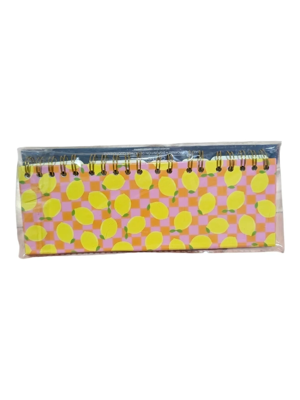Lemon-Themed 2027 Desk Flip Calendar - Yellow & Pink
